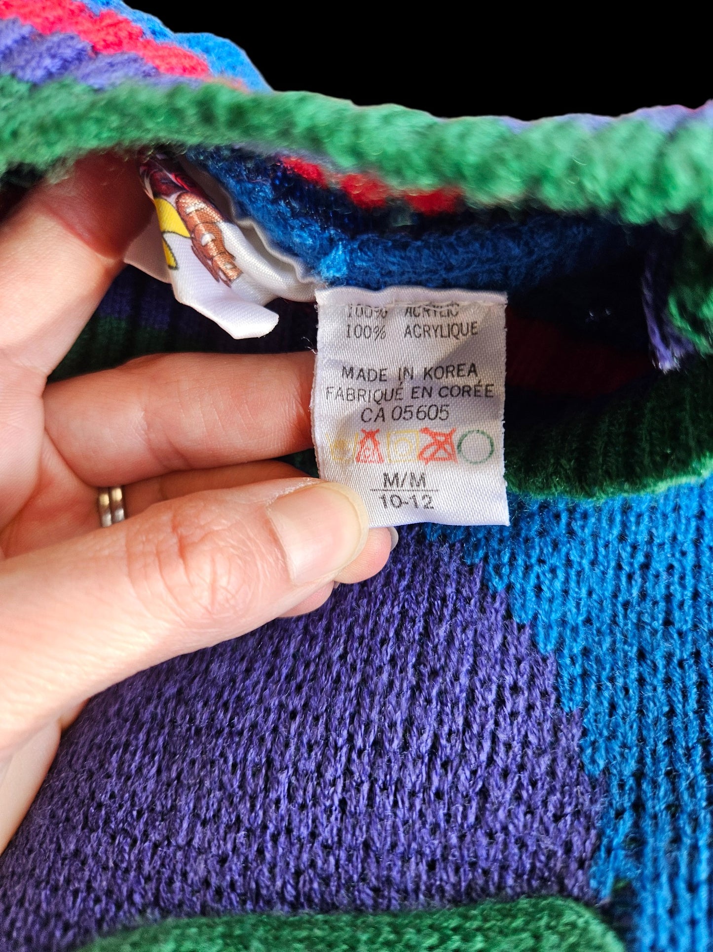 Vintage Hot Fudge acrylic knit Youth M (10/12)