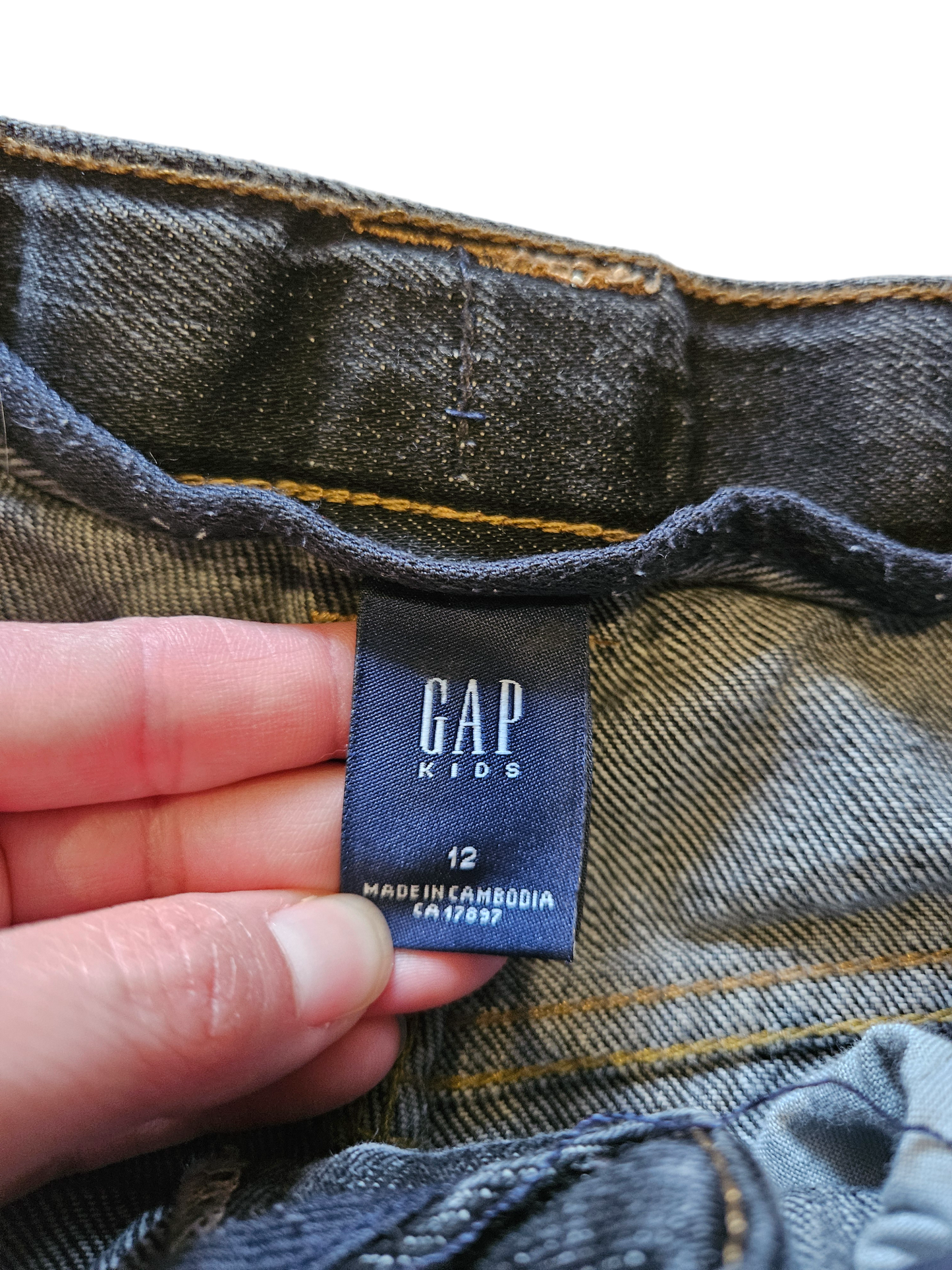 Retro Gap black denim utility jeans with front leg patch Size 12Y