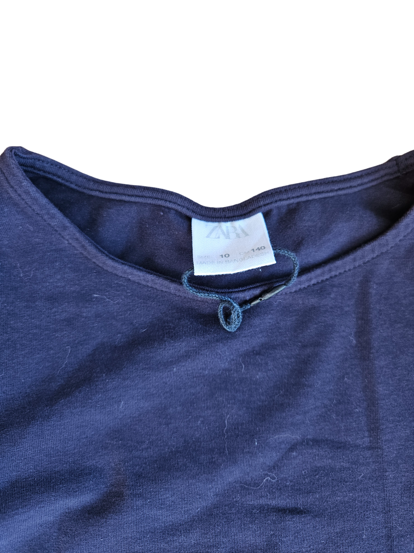Zara navy tee with eyelet sleeves Size 10