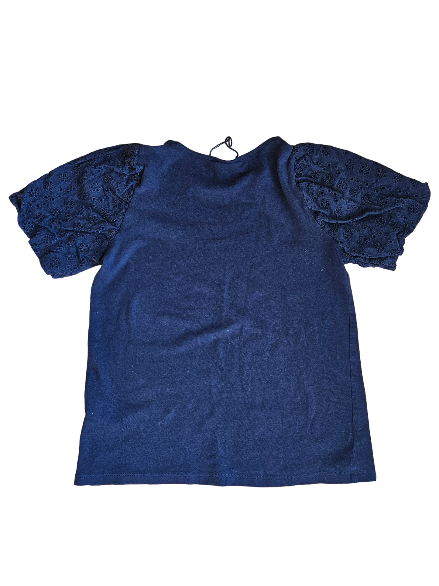 Zara navy tee with eyelet sleeves Size 10
