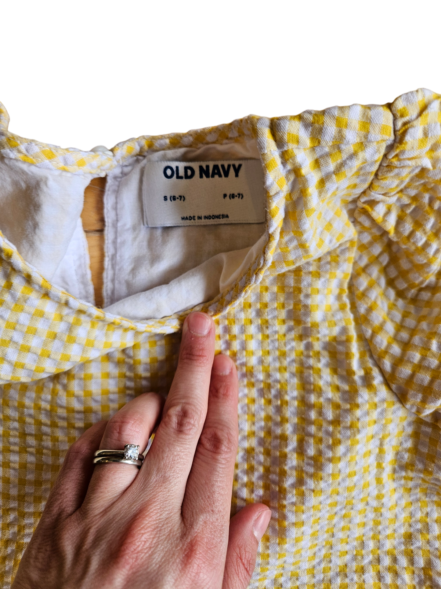 Yellow gingham dress Size S (6/7)