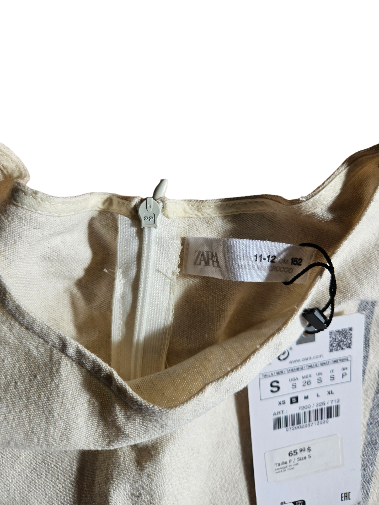 Zara linen like dress Size 11-12y