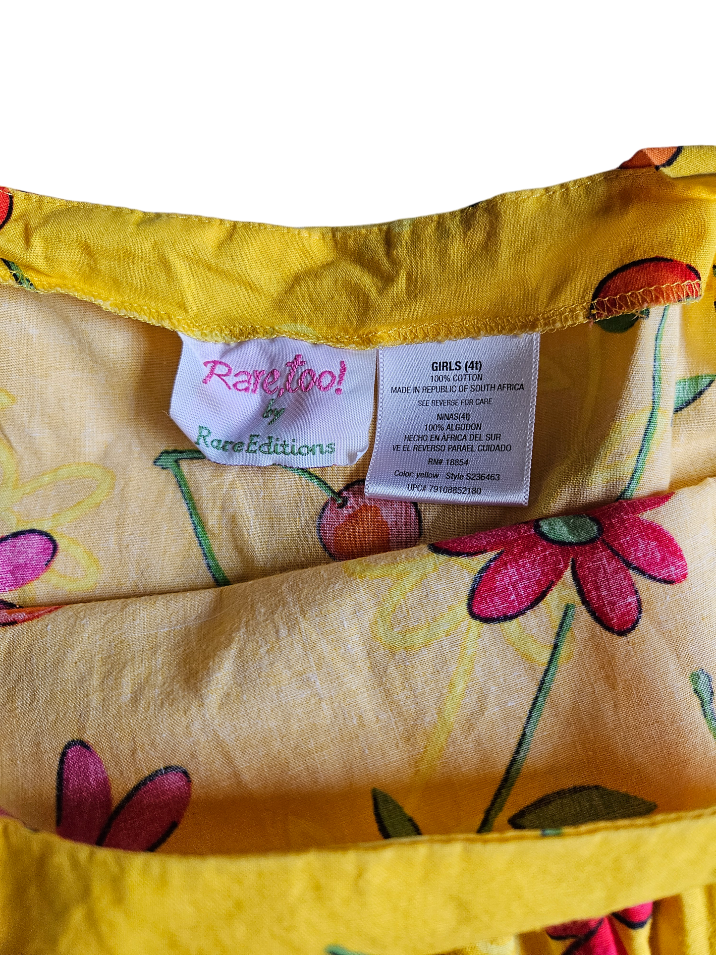 Vintage Rare Editions floral and cherry print dress 4T