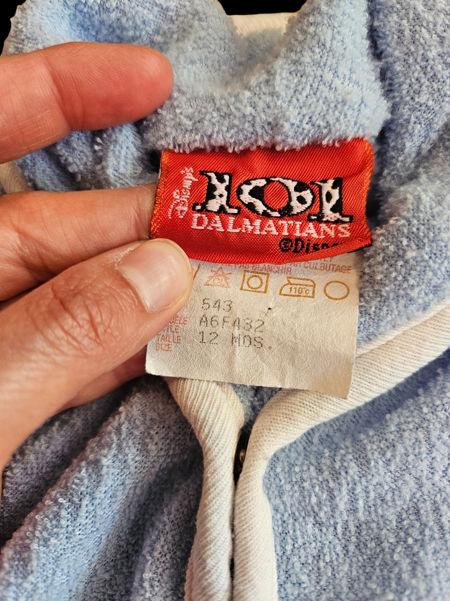 Vintage 101 Dalmations fleece sleeper 12M