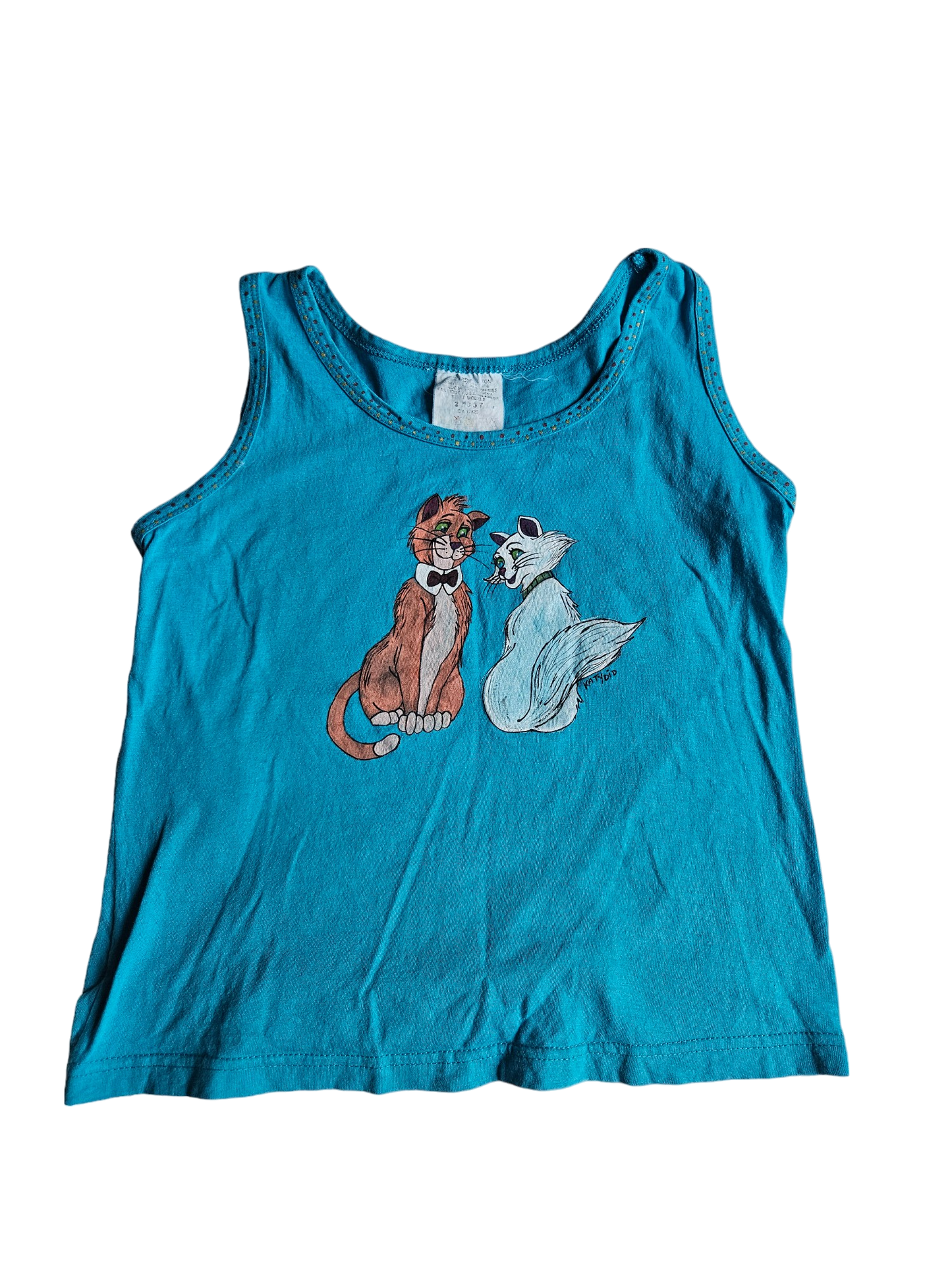 Hand painted Artistocats sleeveless tee Tagged 7/8Y