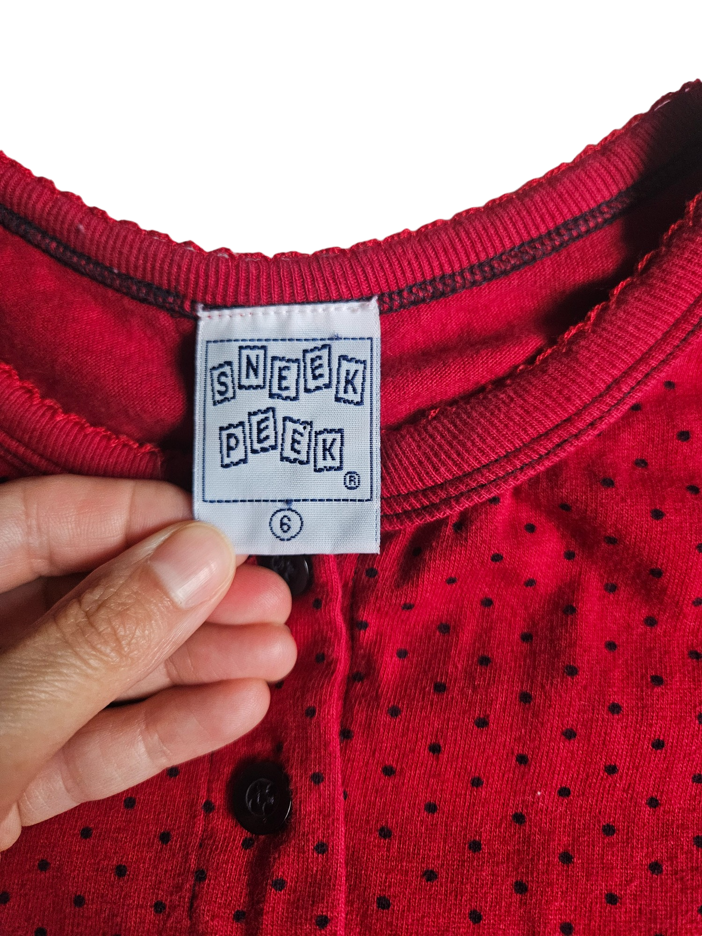 Vintage Sneek Peek cotton polka dot dress Size 6