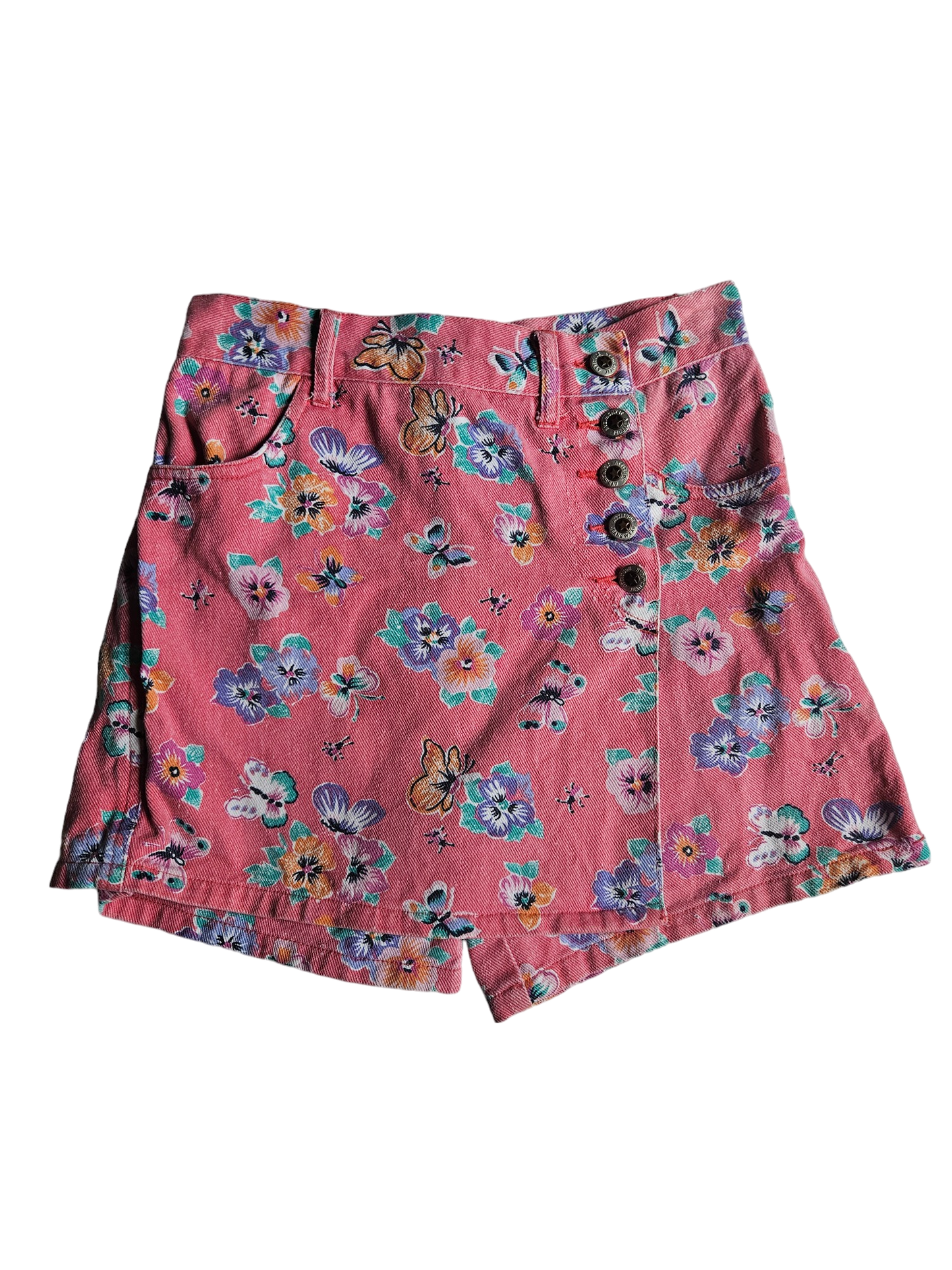 Vintage denim floral print skort Size 8