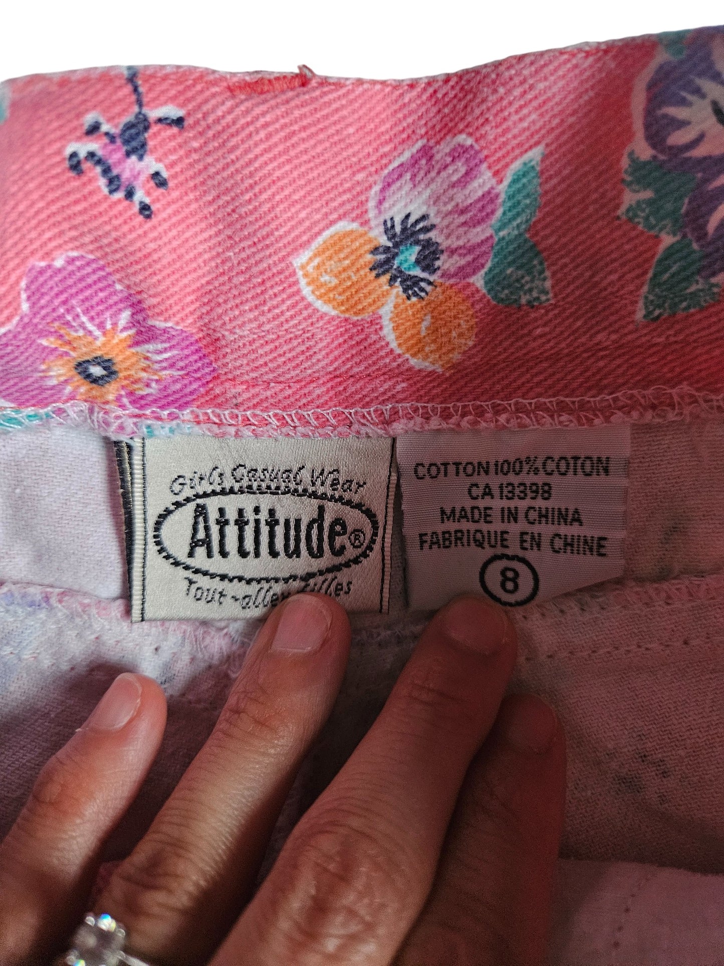 Vintage denim floral print skort Size 8