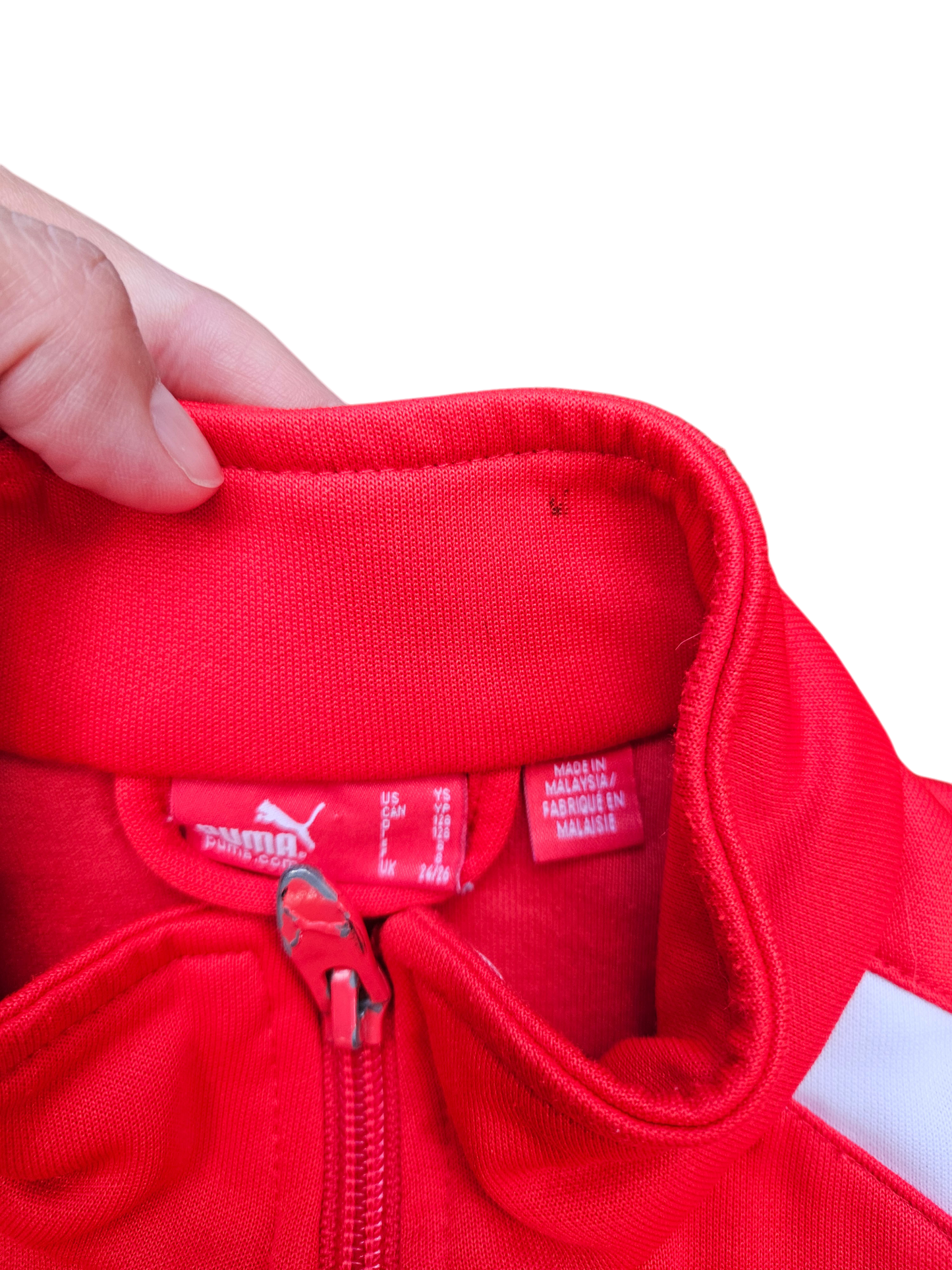 Puma red track jacket Youth XS approx 7/8y