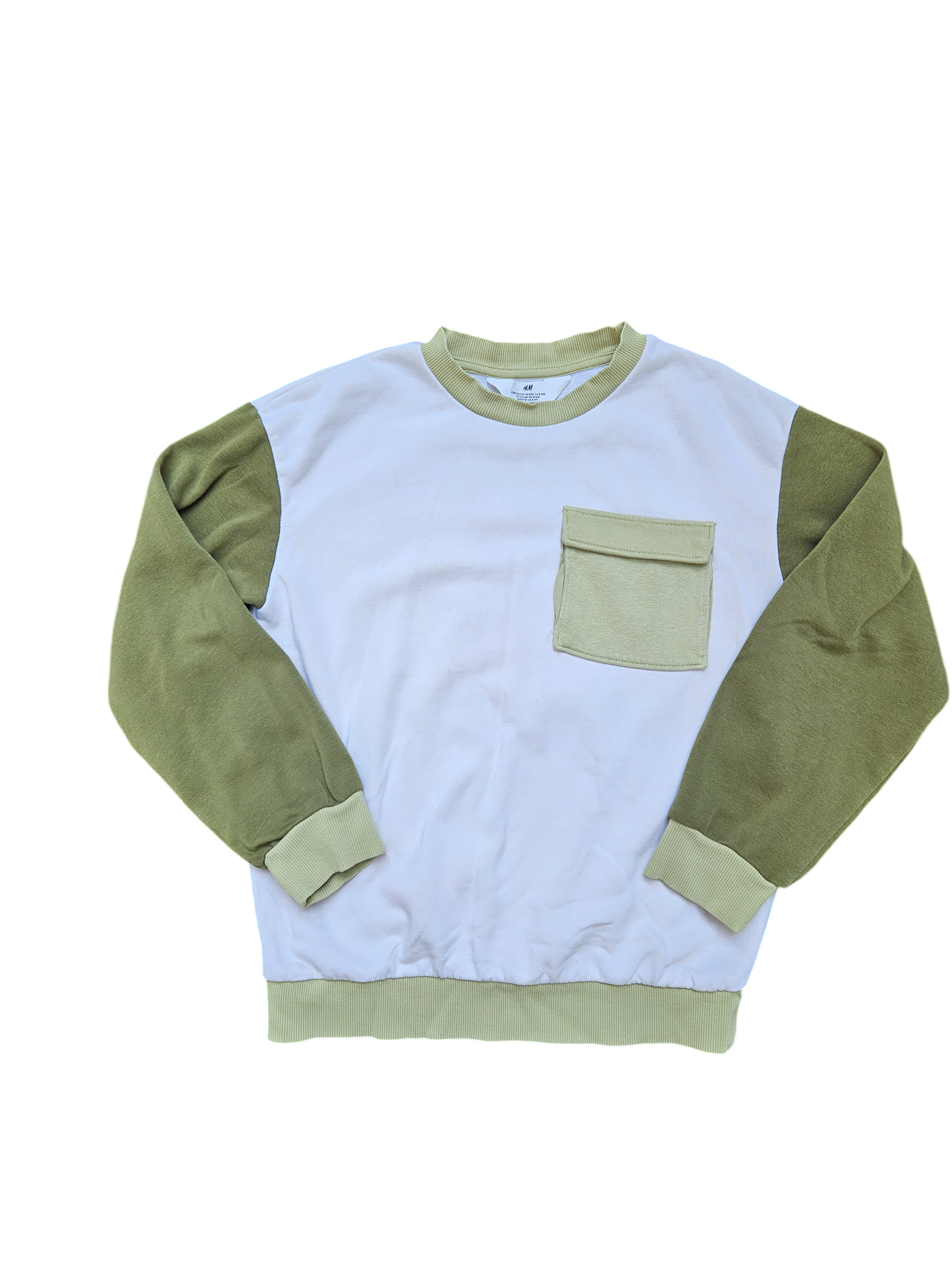 H&M colourblock raglan long sleeve 8-10y