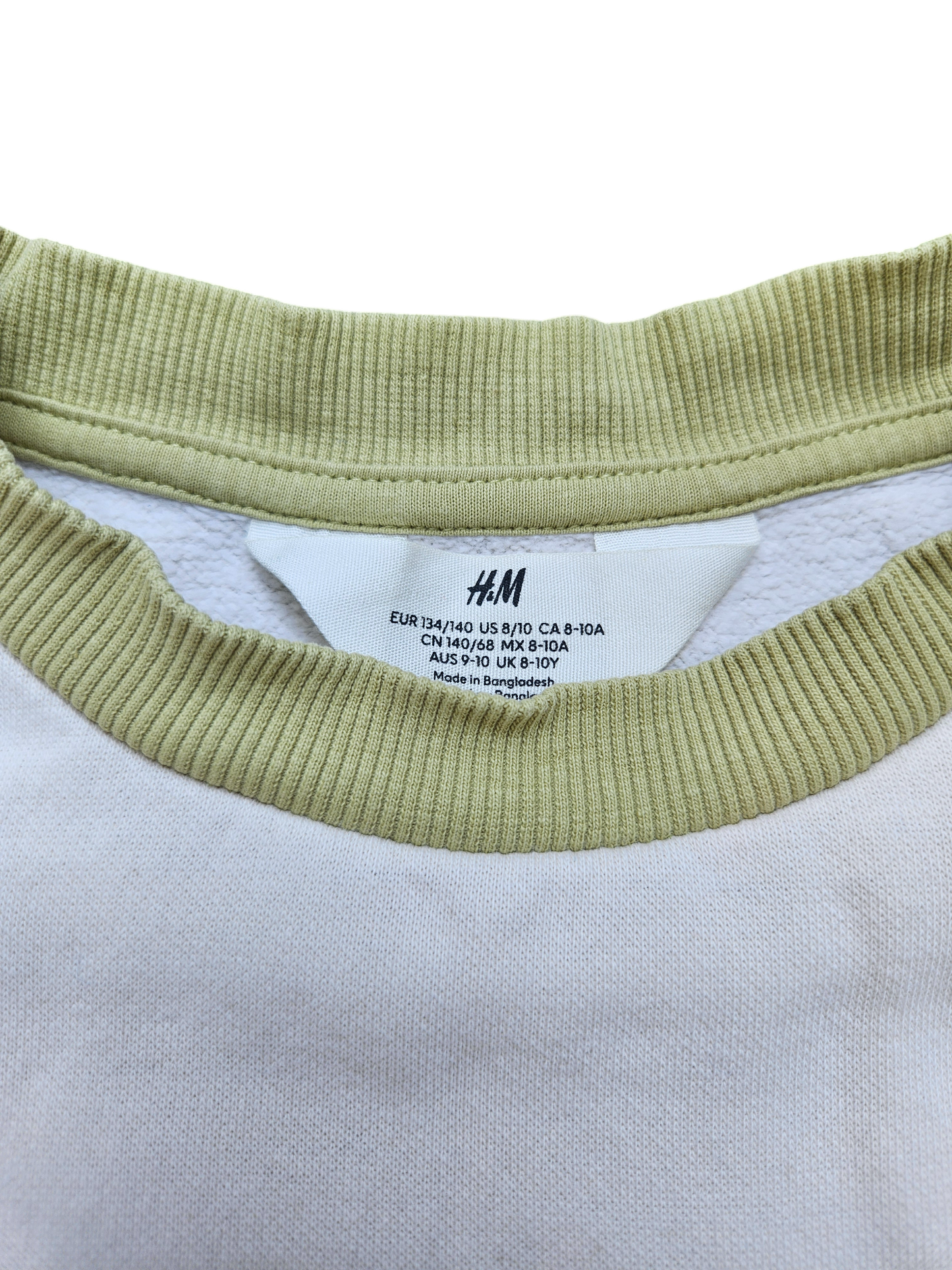 H&M colourblock raglan long sleeve 8-10y