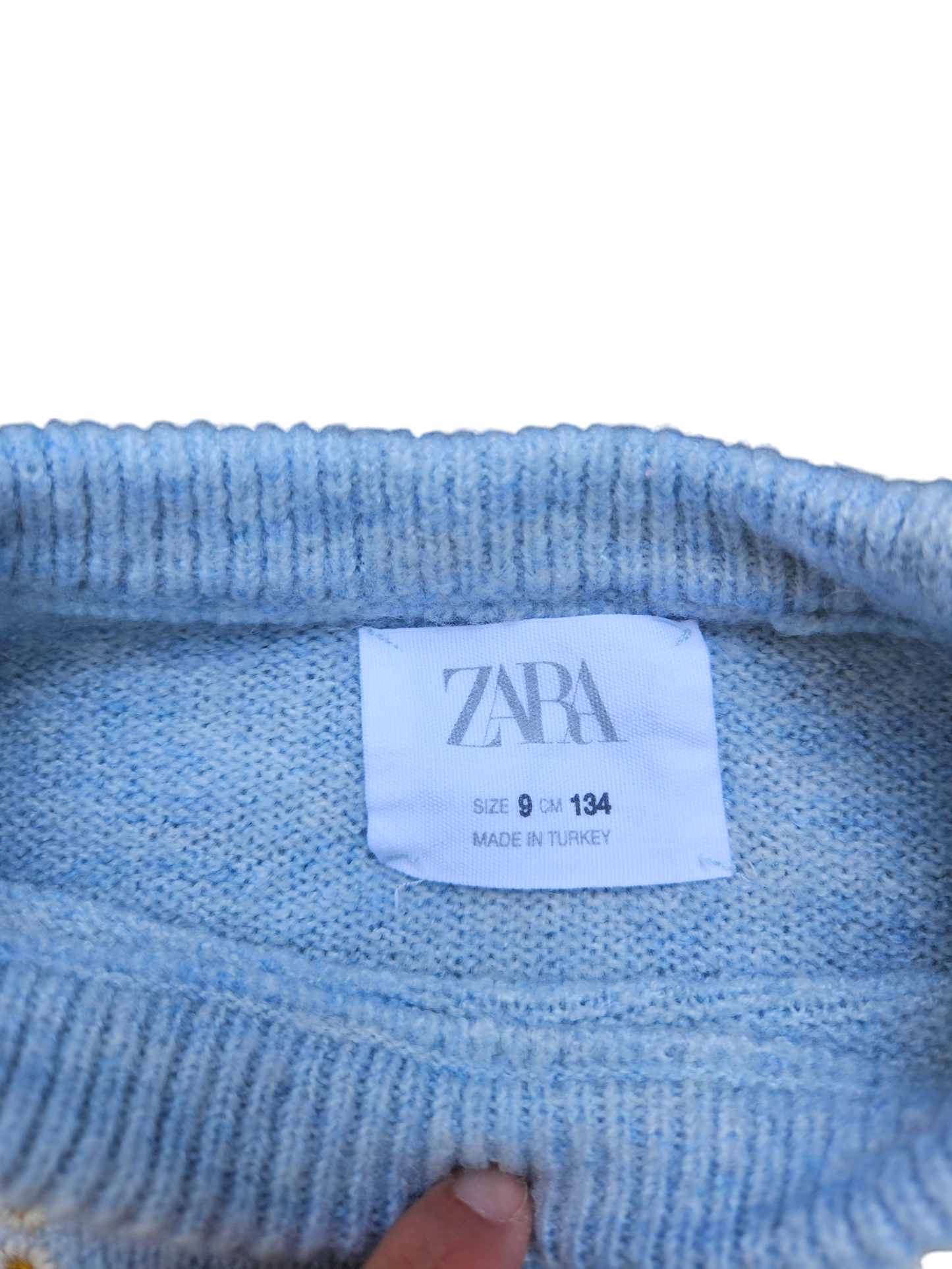 Zara acrylic knit sweater with floral embroidery size 9