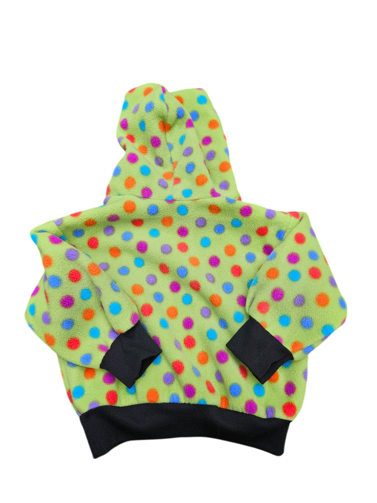Handmade polka dot fleece jacket 12-24m