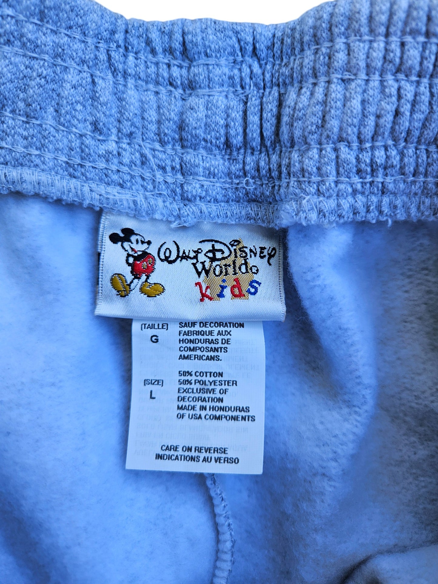 Disney World Kids Mickey Mouse sweatpants Tagged L, approx 8-10y