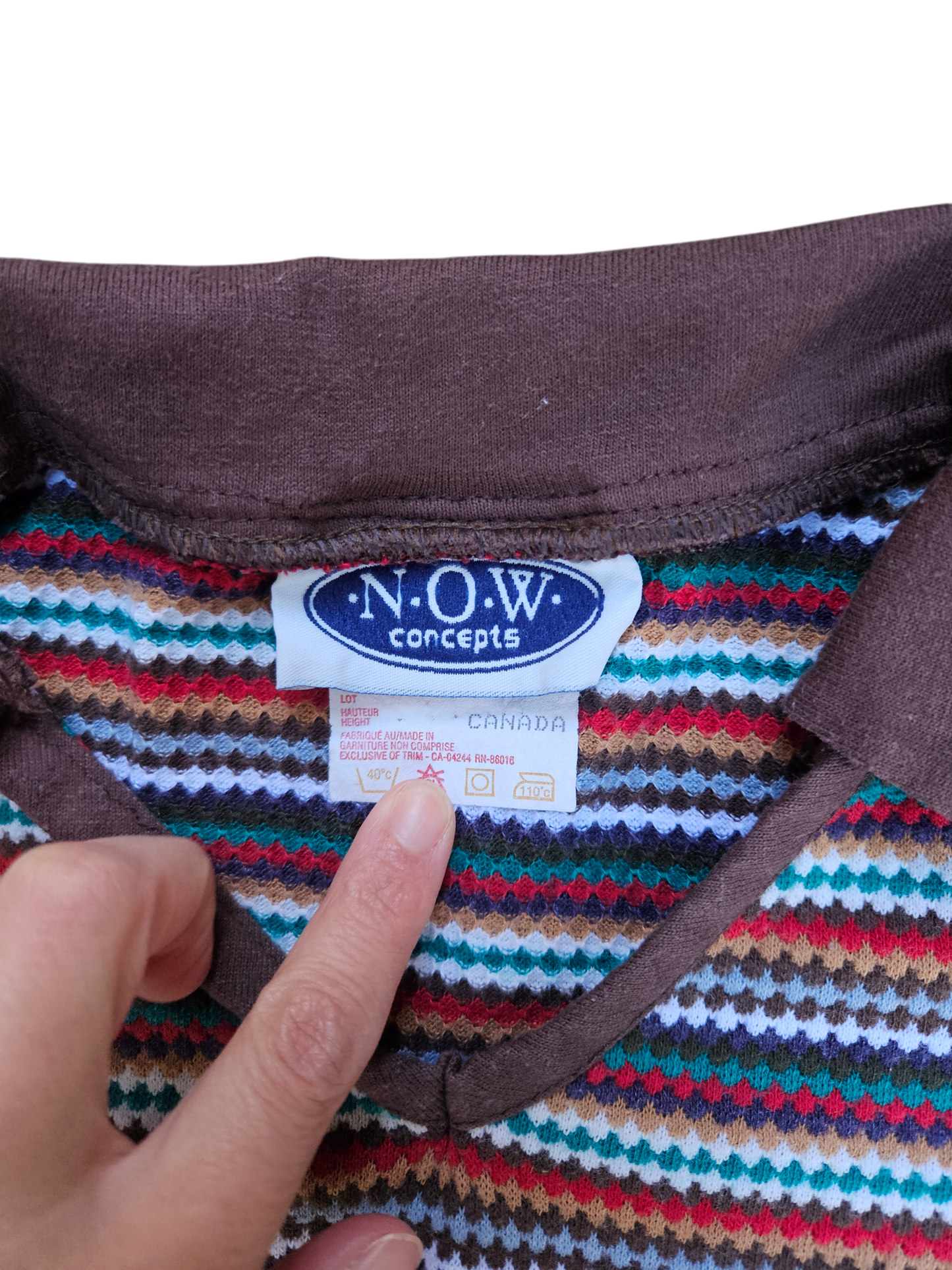 Vintage NOW woven long sleeve polo Size S, best fit 5-7Y