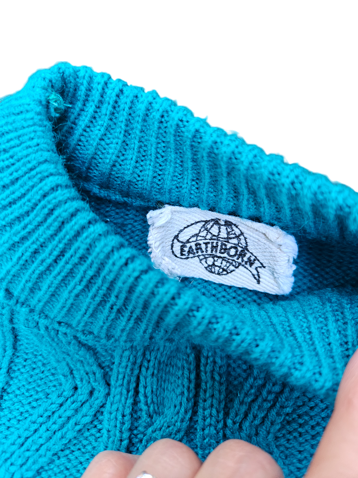 Teal acrylic knit sweater approx 6Y