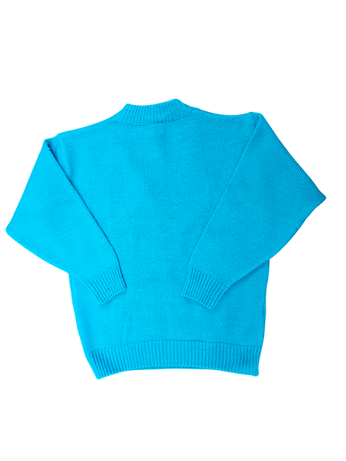 Teal acrylic knit sweater approx 6Y