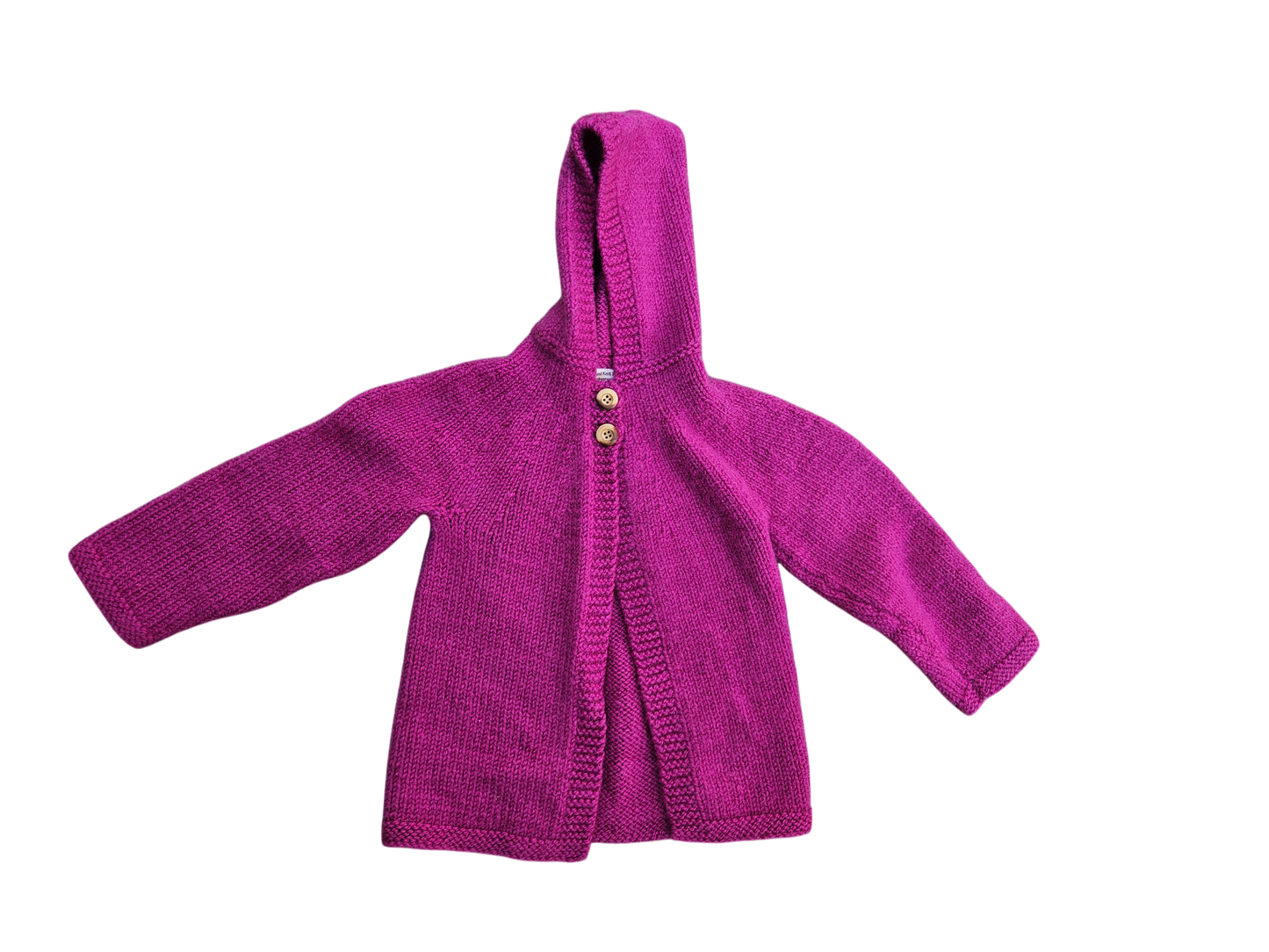 Handknit hooded cardigan Approx 3-4T