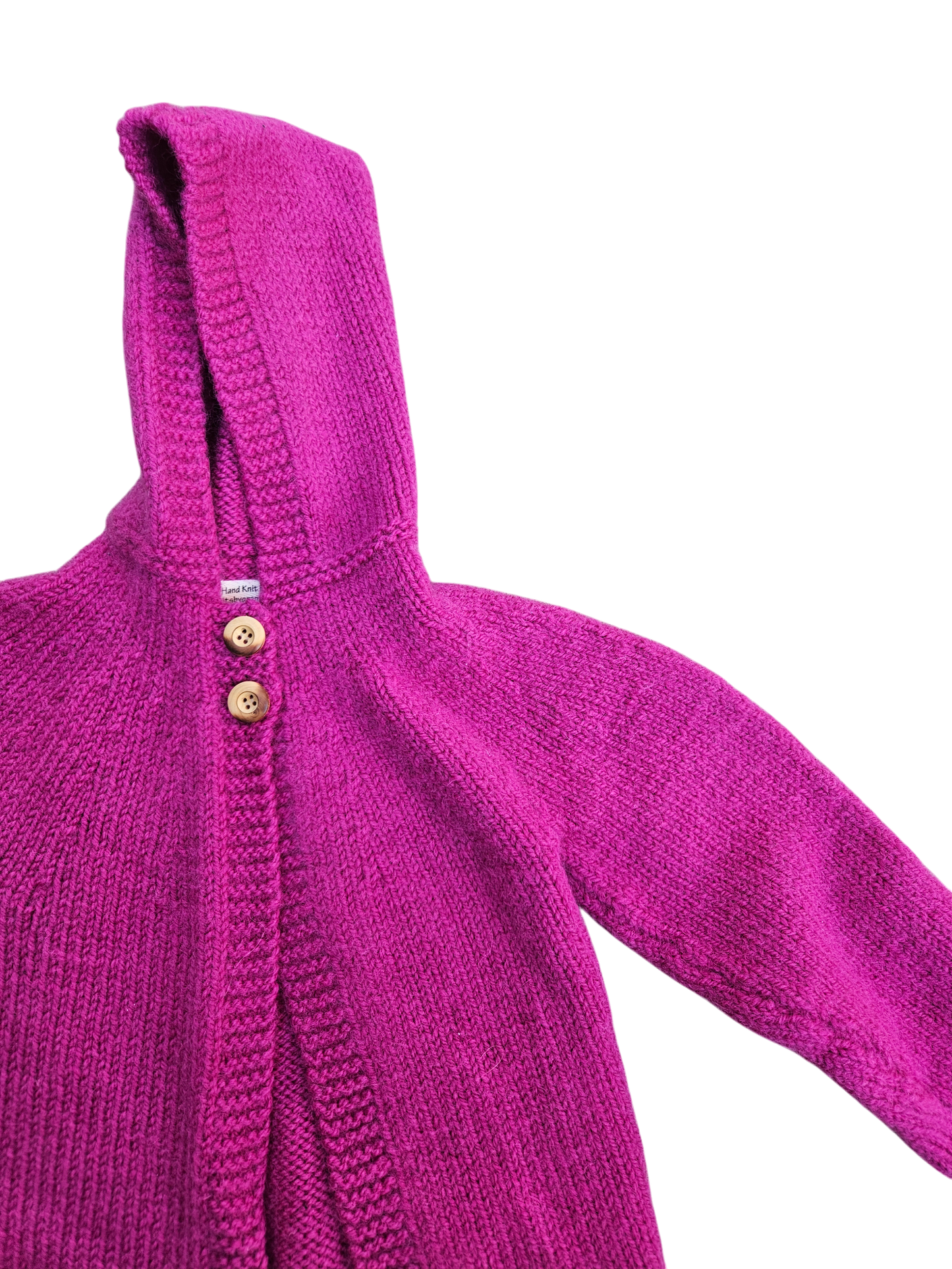 Handknit hooded cardigan Approx 3-4T