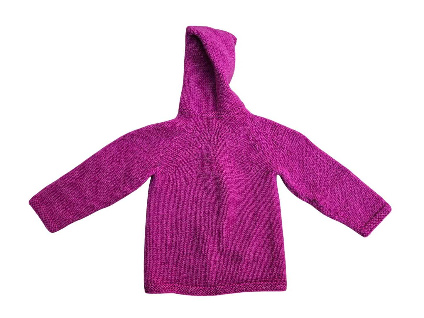 Handknit hooded cardigan Approx 3-4T