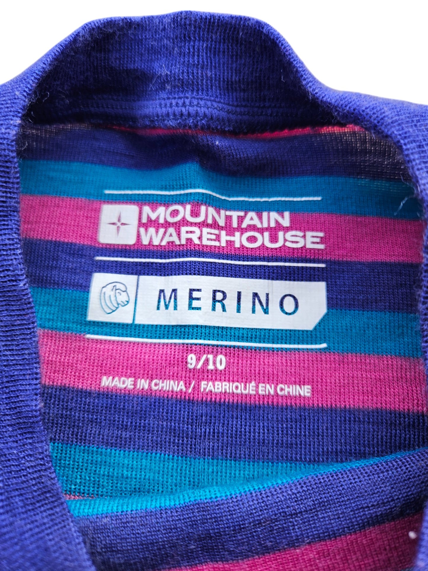 Mountain Warehouse merino wool long sleeve/base layer Tagged 9/10