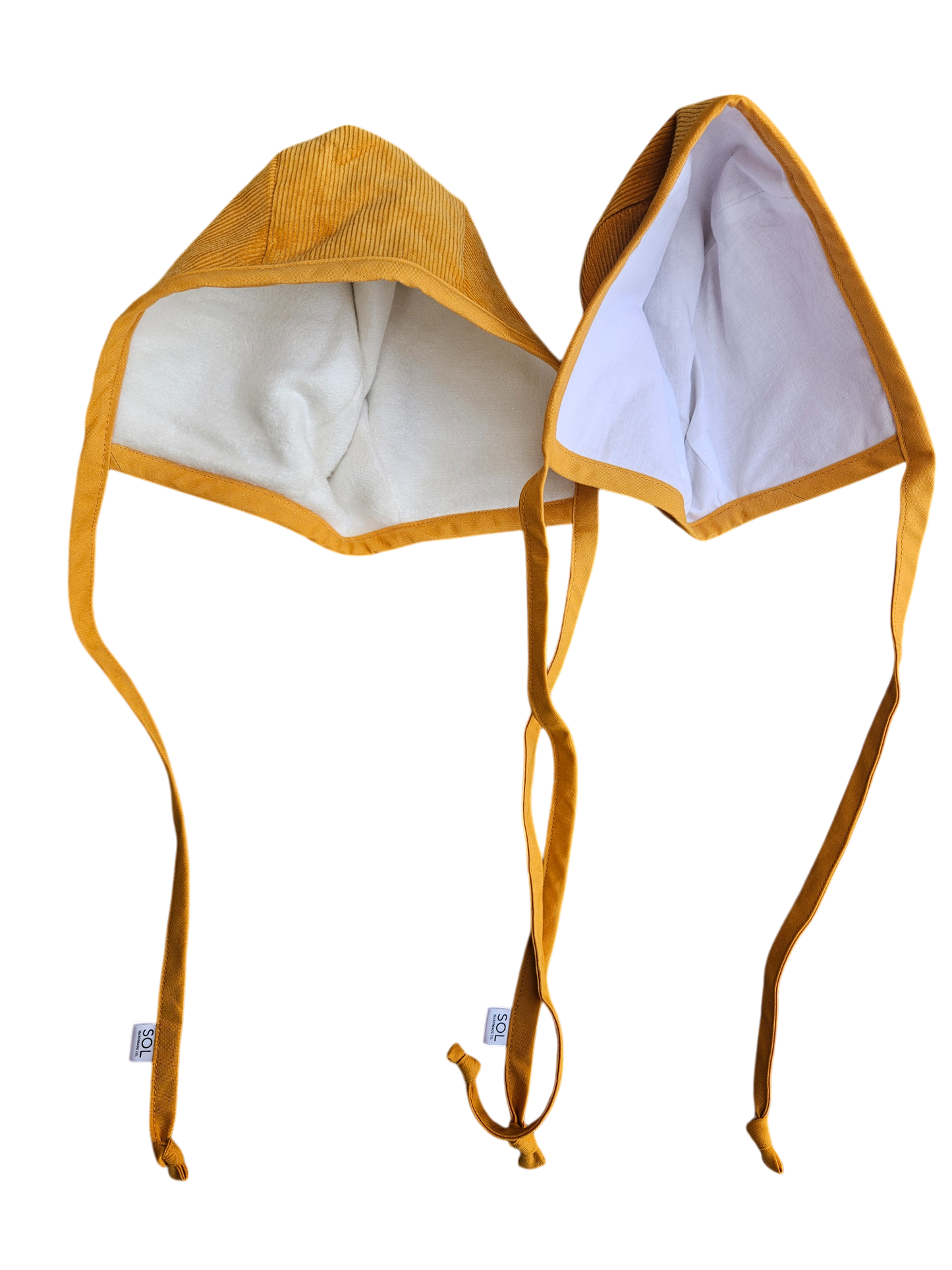 Handmade corduroy bonnets -mustard
