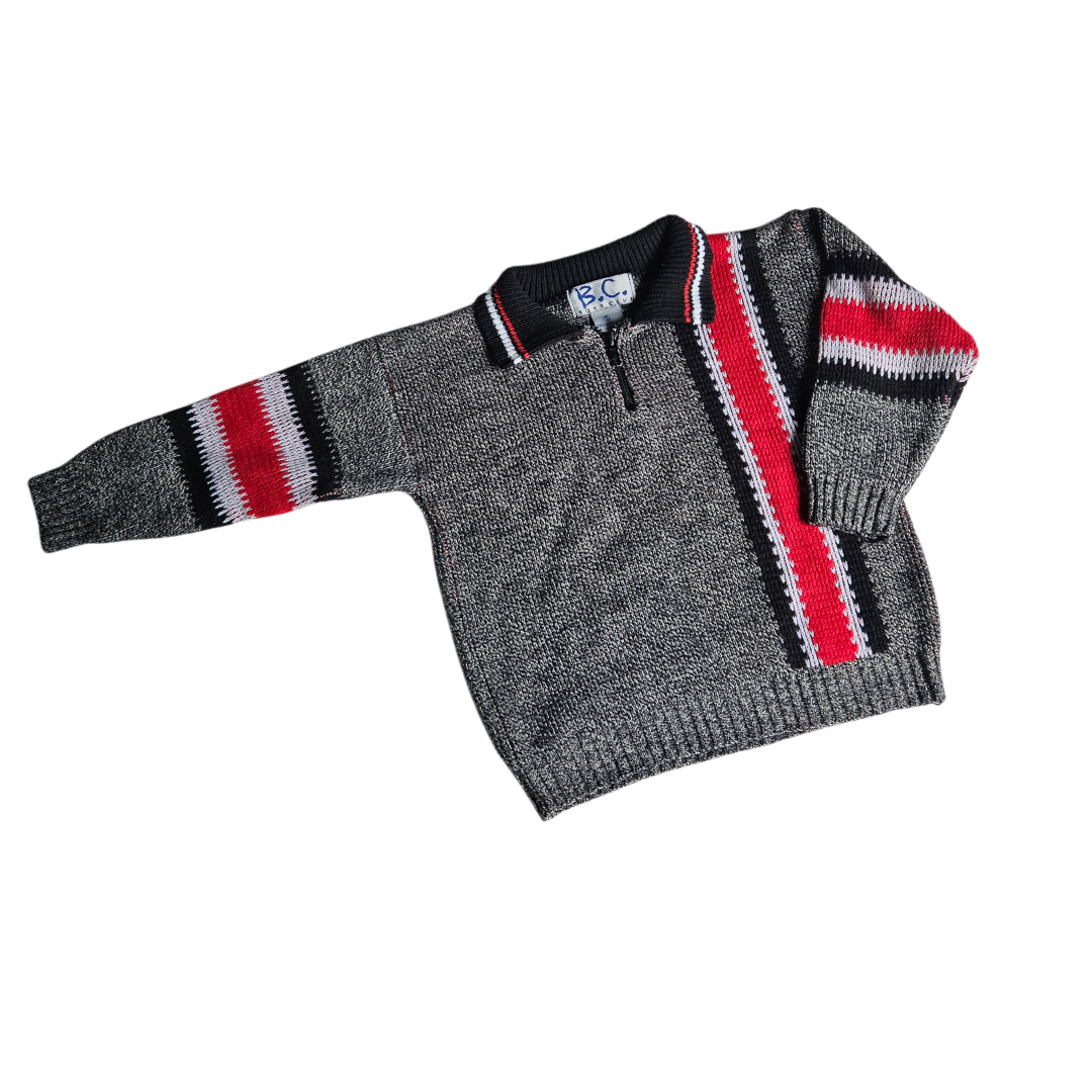 Vintage boys club acrylic knit 1/4 zip sweater Size 5