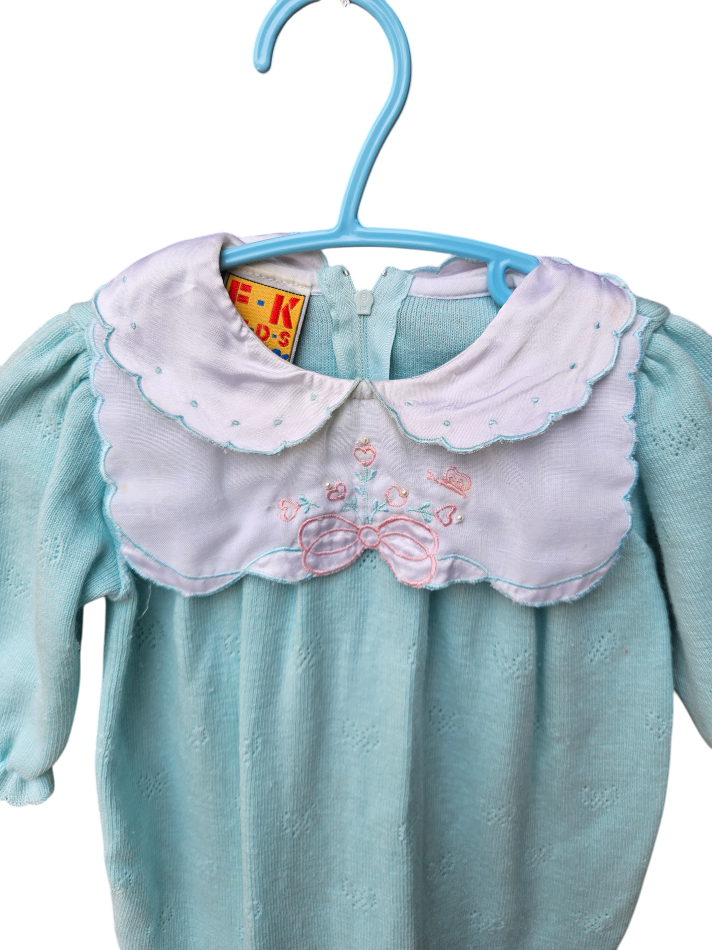 Vintage acrylic knit romper 9M
