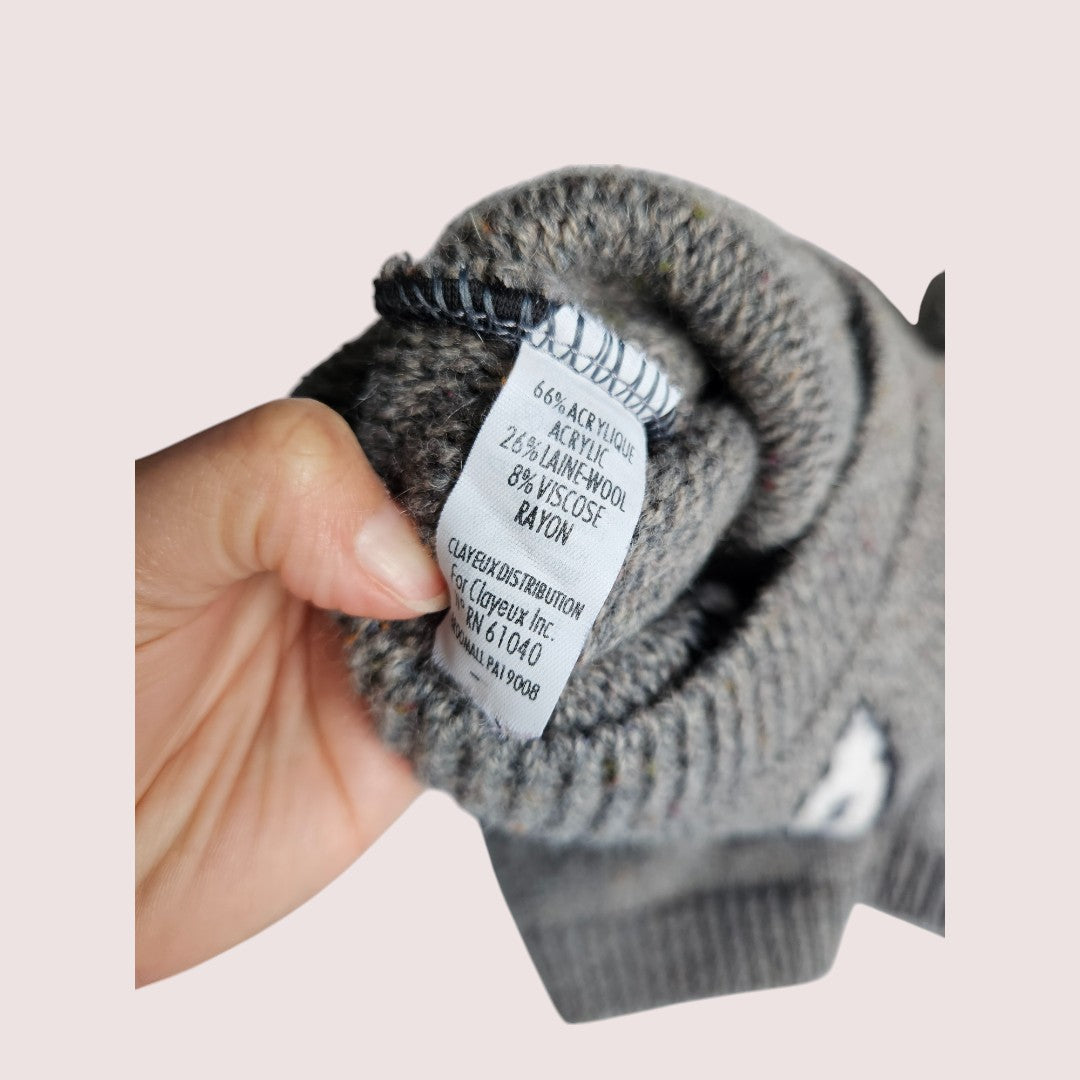 Wool blend dog sweater Made in France 3-4T