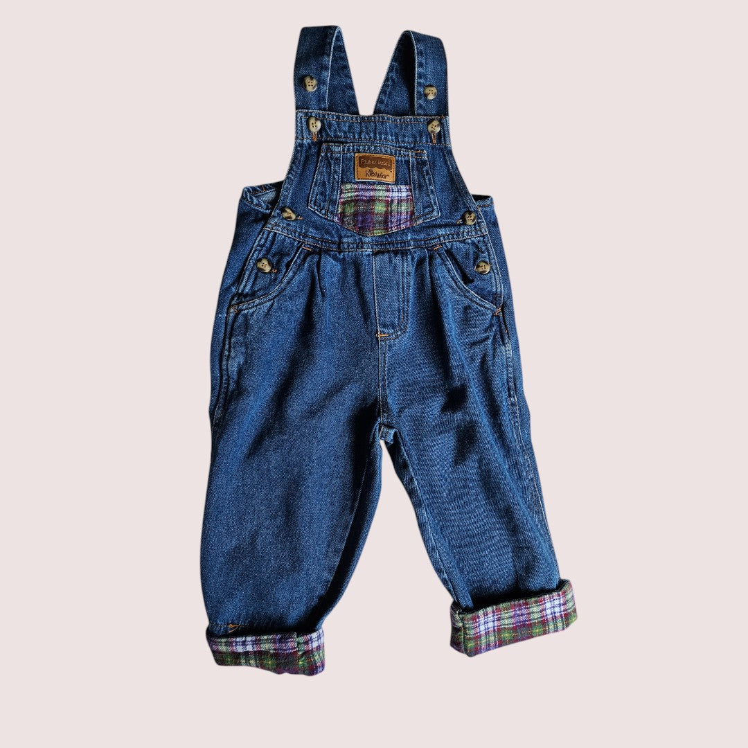 Vintage Fisher Price overalls with plaid flannel details Size 2
