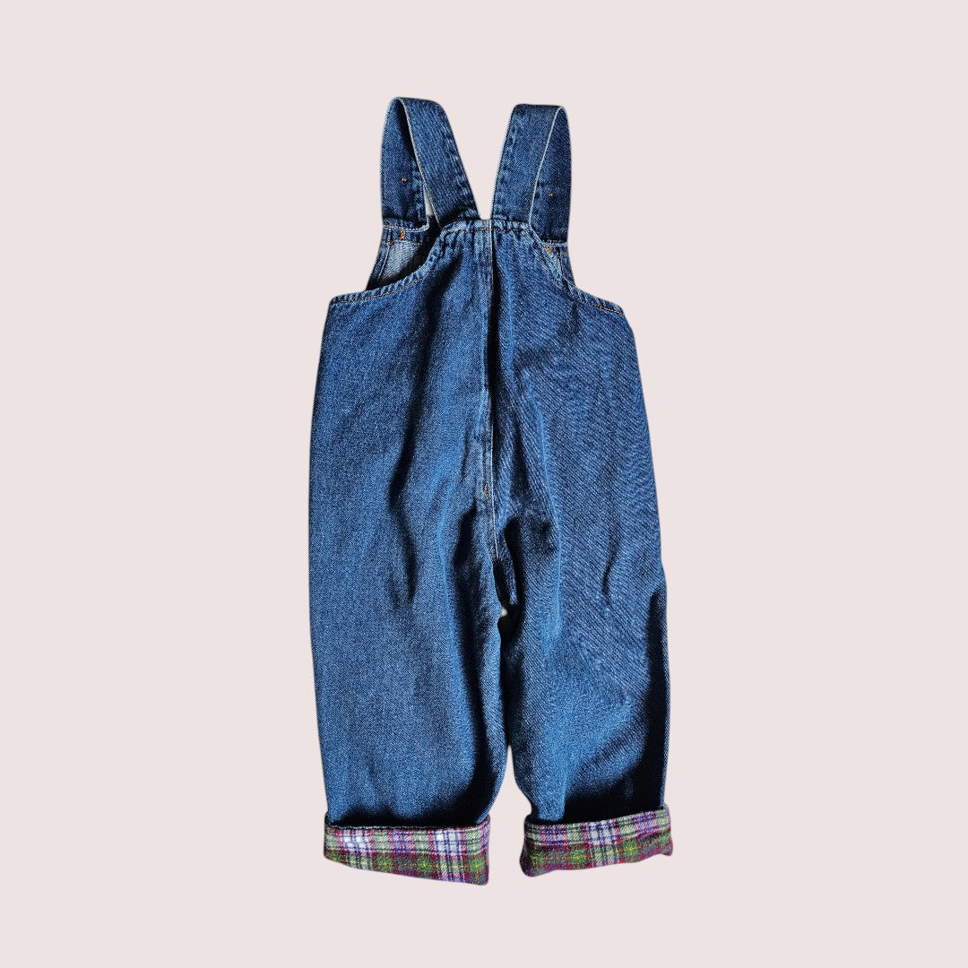 Vintage Fisher Price overalls with plaid flannel details Size 2