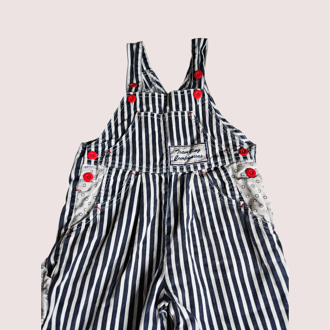 Vintage striped overalls 2T