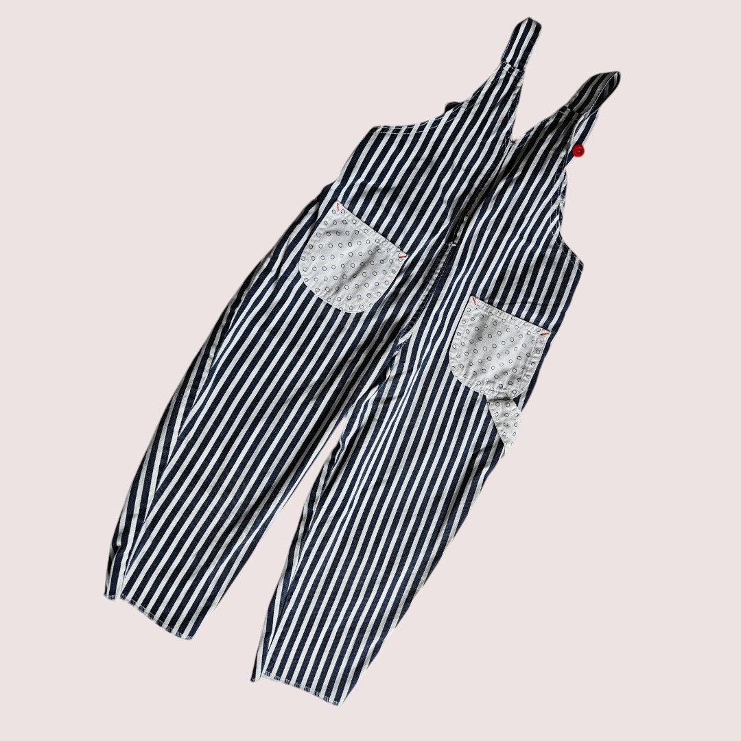 Vintage striped overalls 2T