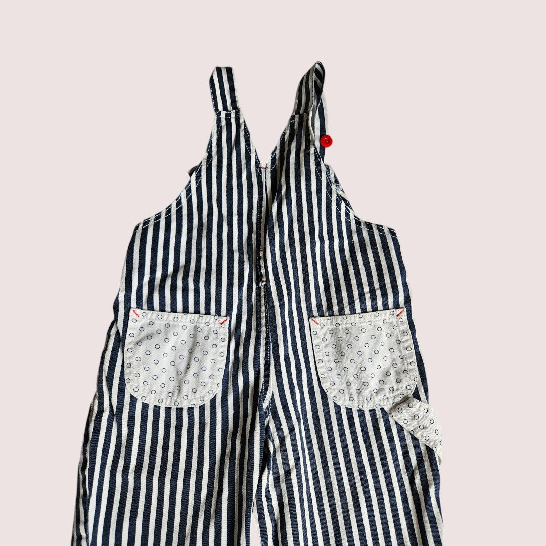 Vintage striped overalls 2T