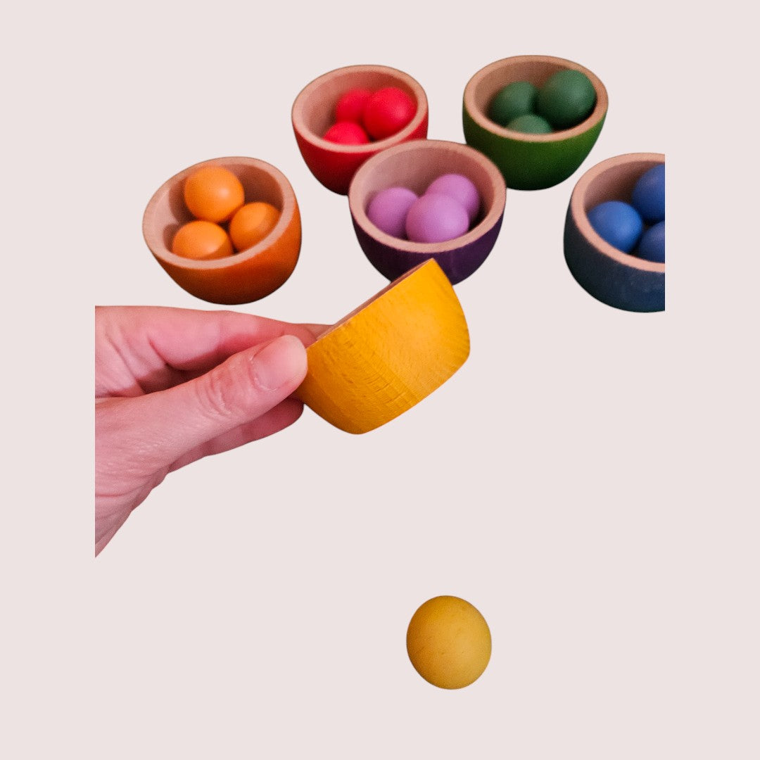 Grapat wooden coloured bowls (6 pieces, balls not included)