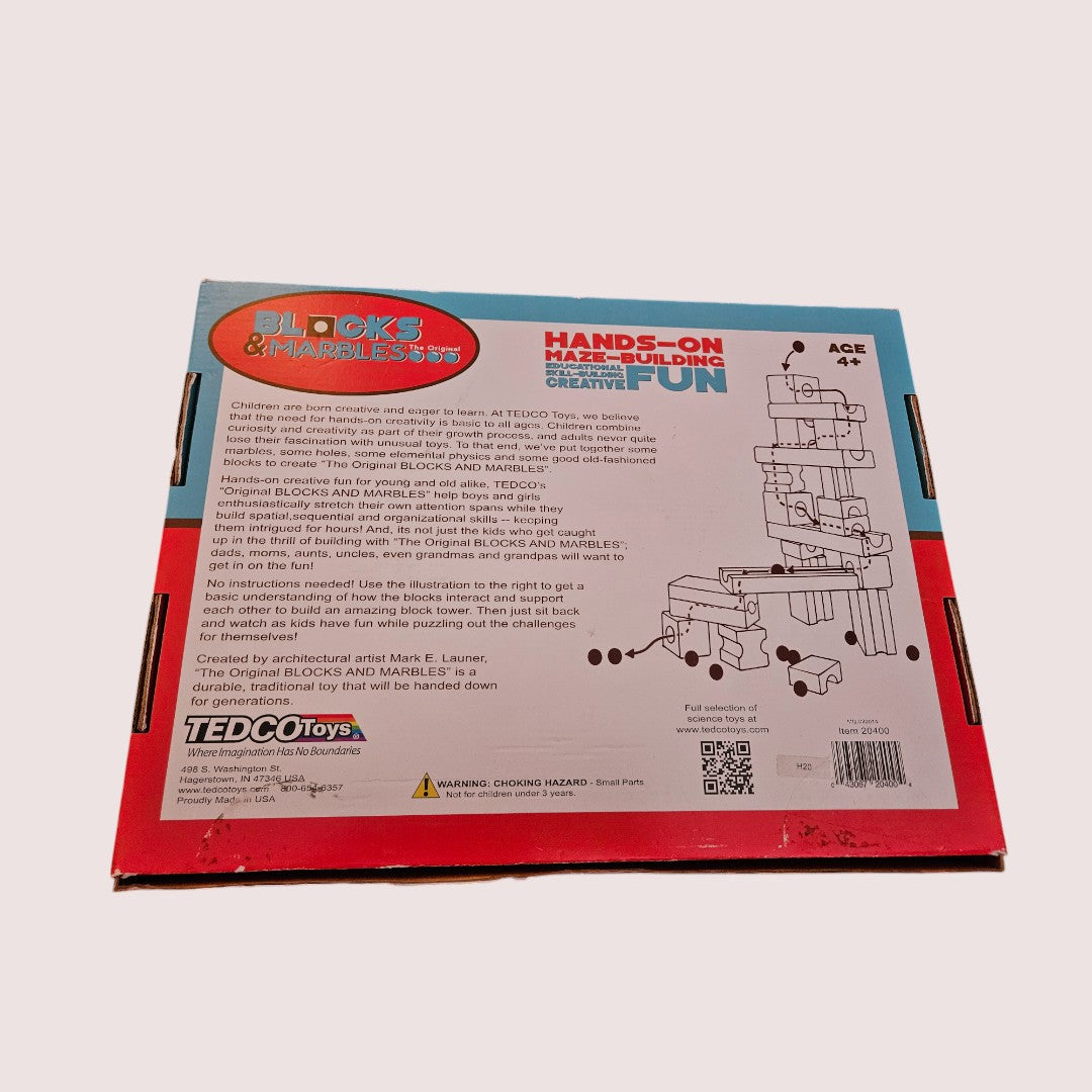 Tedco Toys Blocks and Marbles wooden marble run set