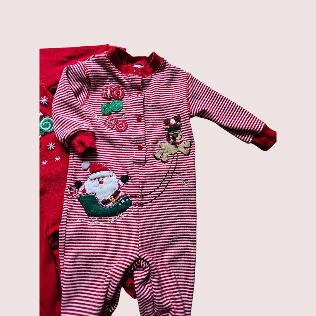 Set of two vintage MiniWear holiday sleepers 6-9m
