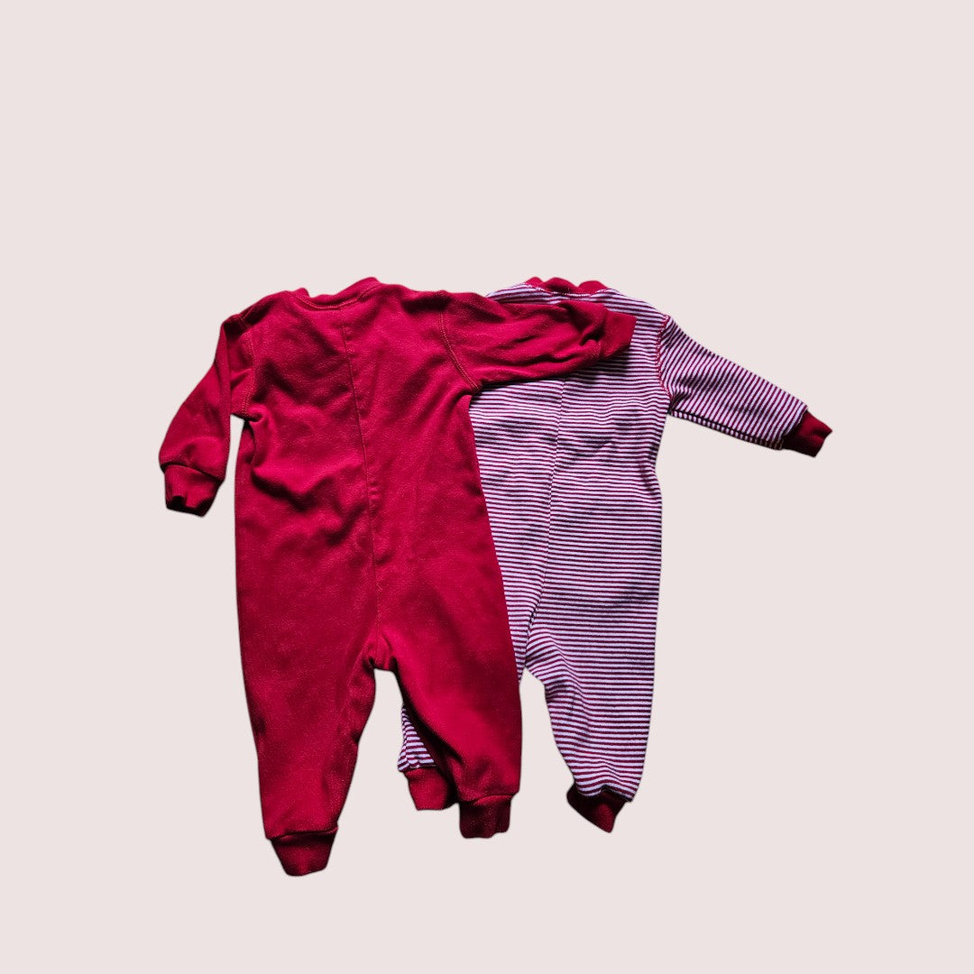 Set of two vintage MiniWear holiday sleepers 6-9m