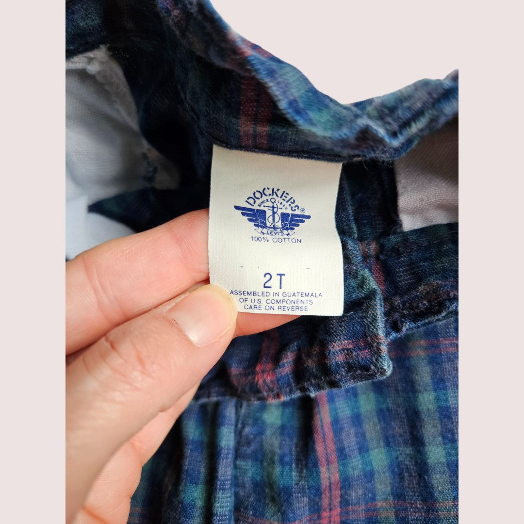 Vintage Dockers/Levis plaid pleat front pants 2T