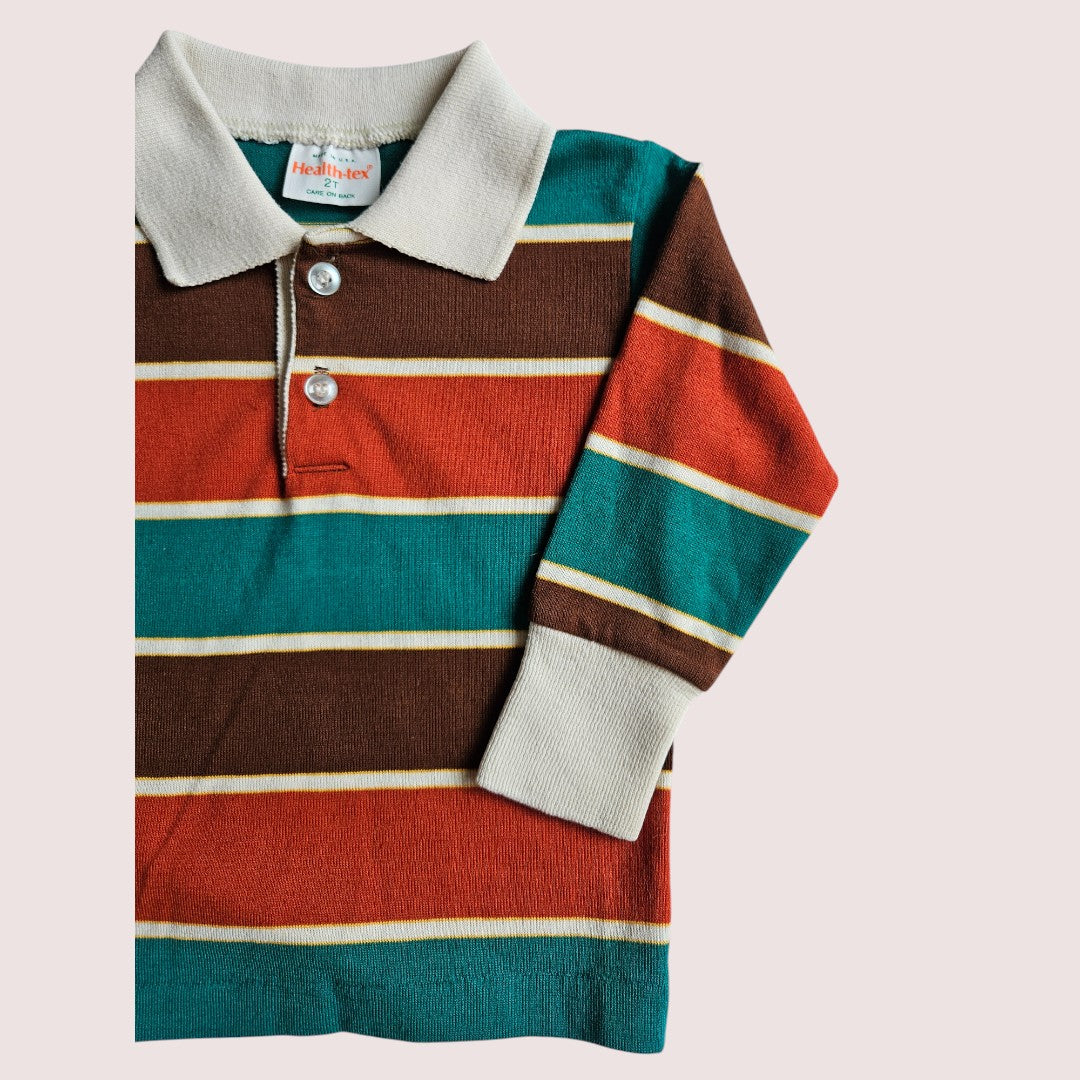 Vintage HealthTex striped polo 2T