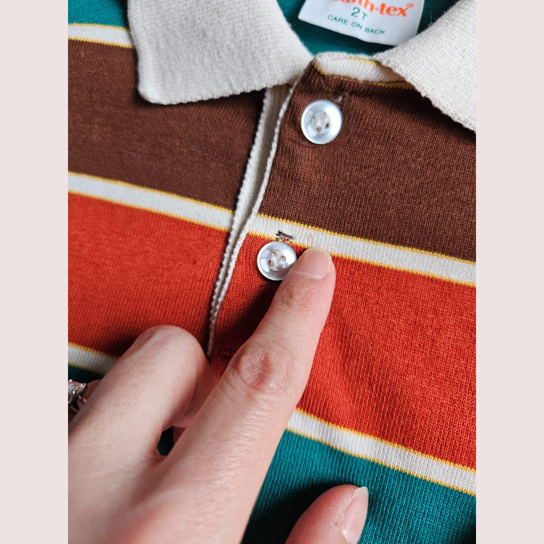 Vintage HealthTex striped polo 2T