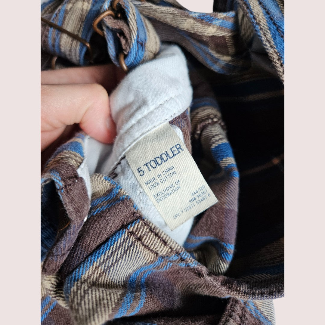 Modern oshkosh overalls in a cool plaid colourway Tagged 5T