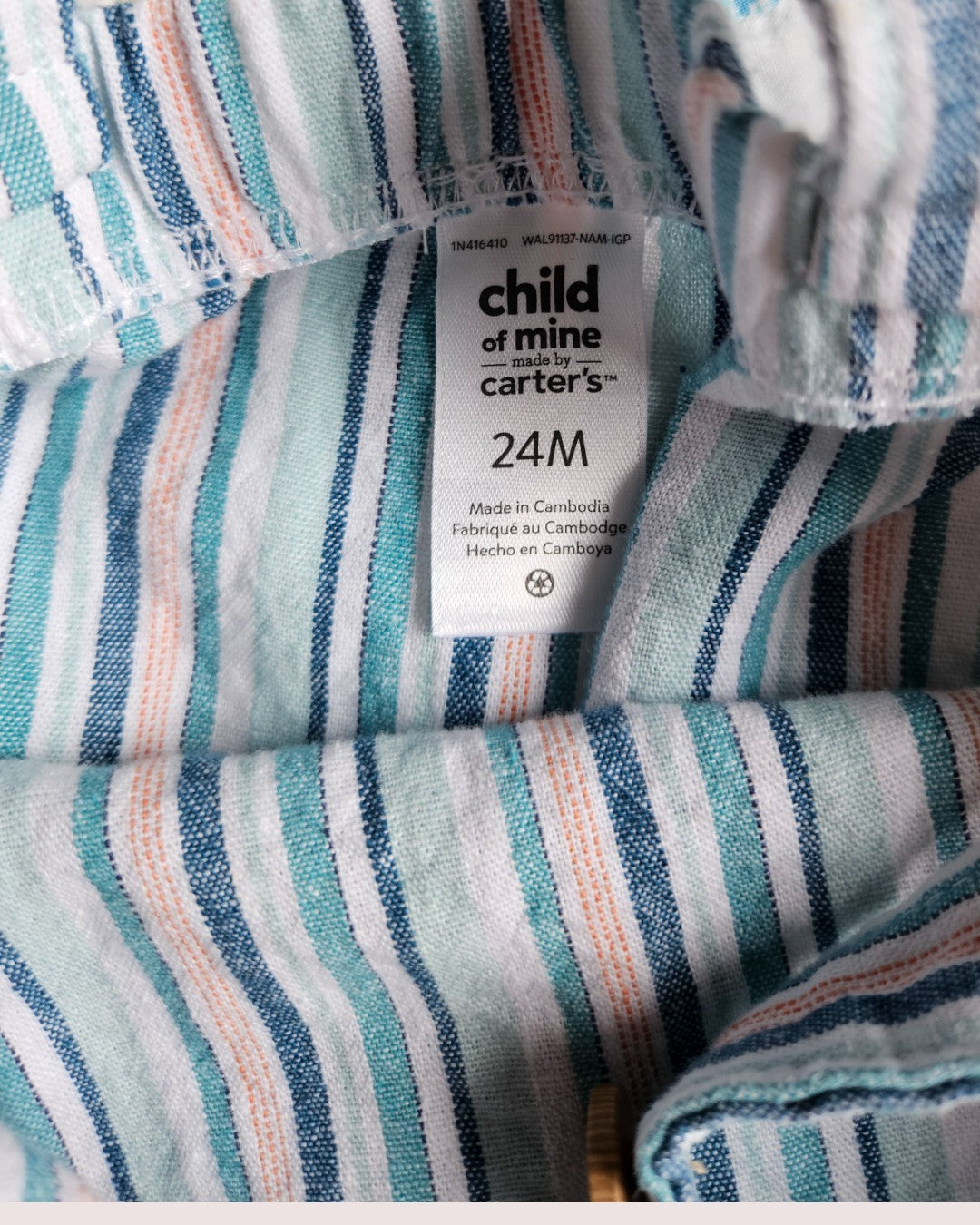 Striped shortall/romper 24m, could fit 2T