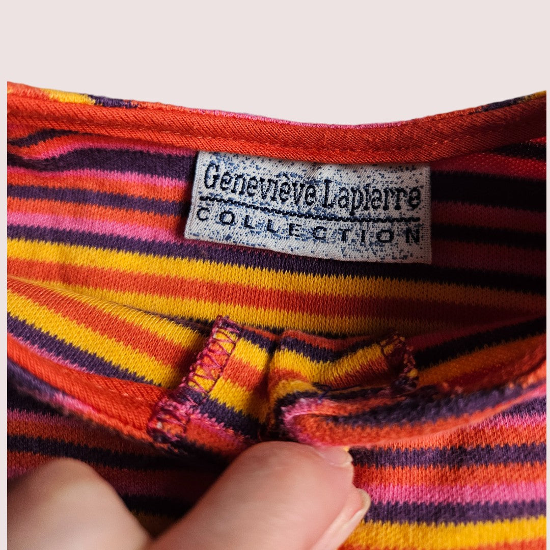 Vintage Genevieve Lapierre striped dress Tagged 3X