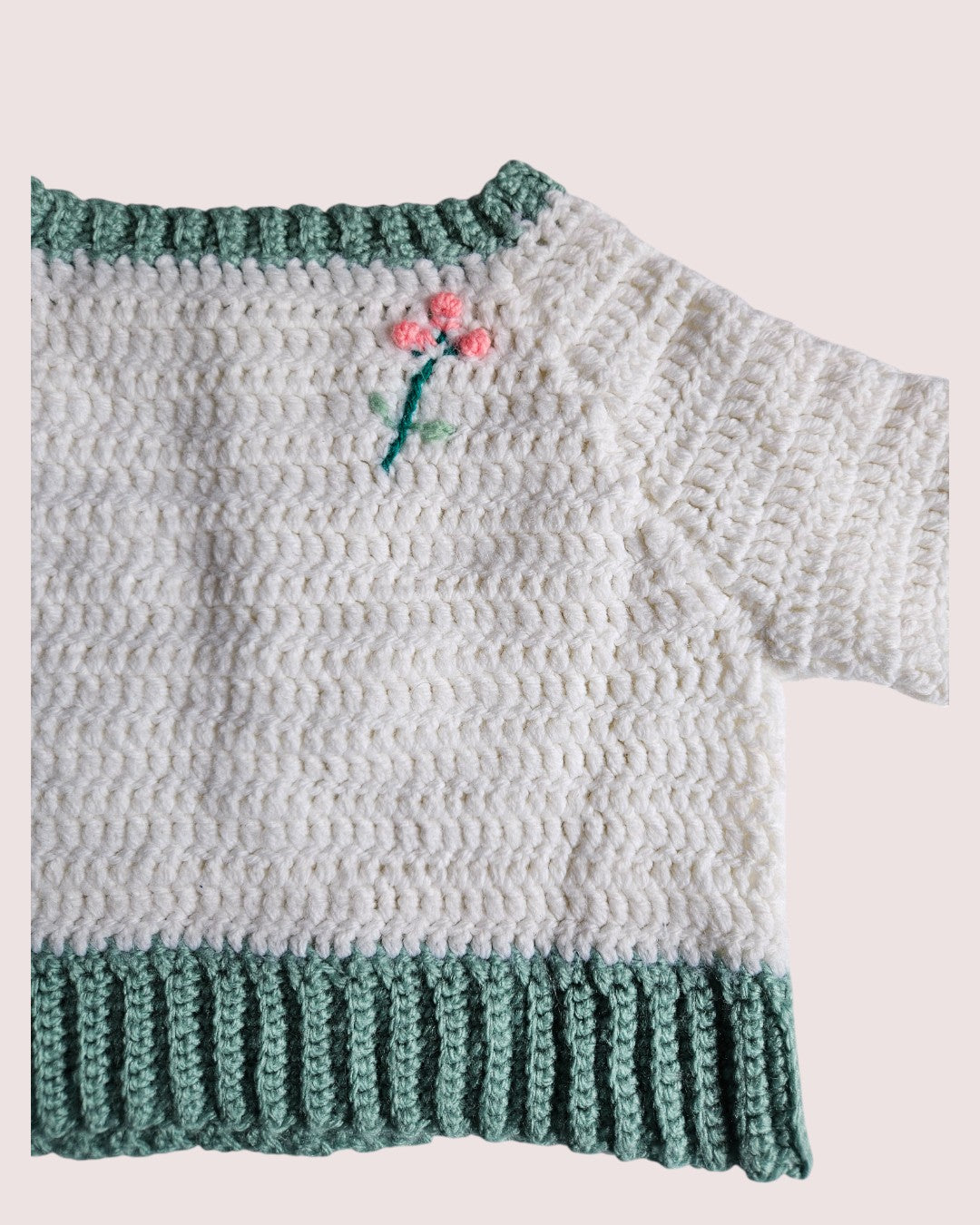 Handknit sweater and pant set 12-18m