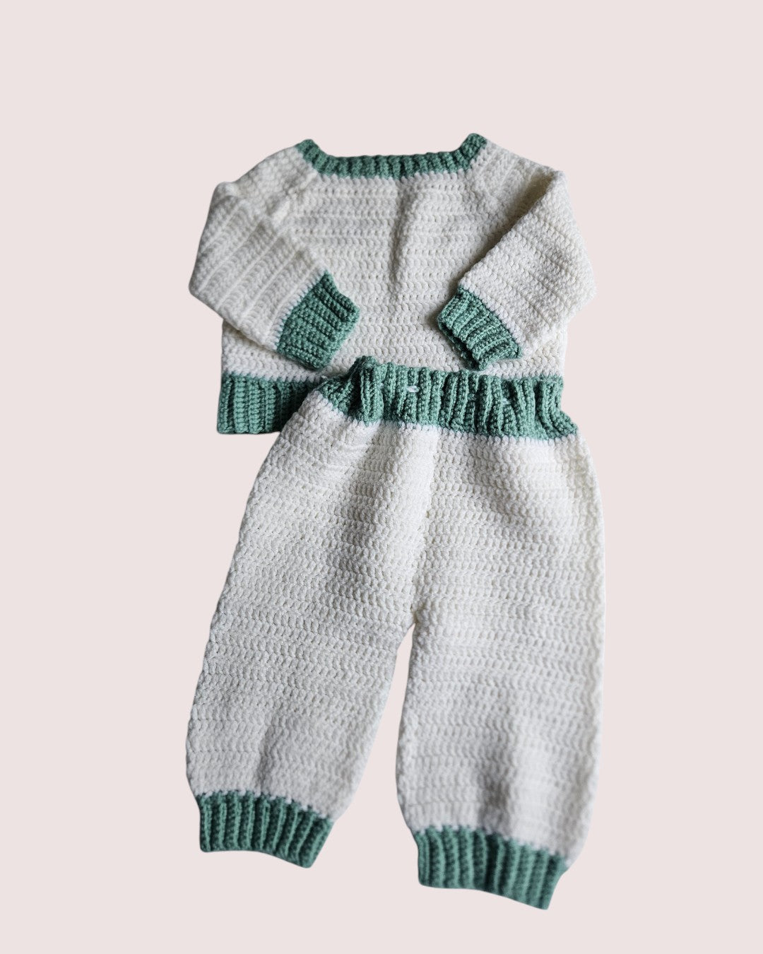 Handknit sweater and pant set 12-18m