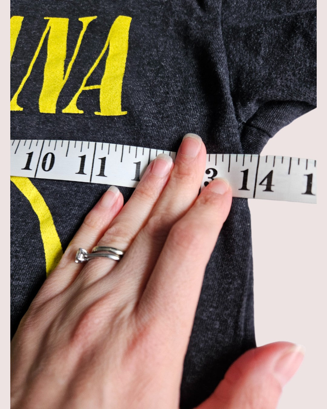 Nirvana dark heather grey tee Tagged 7/8 best fit 6-7Y