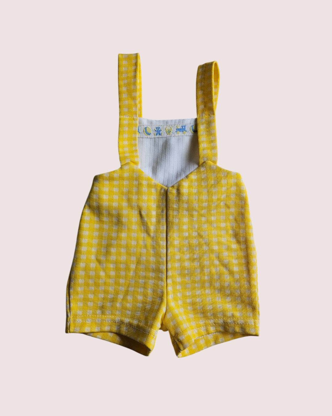 Vintage checkered shortalls approx 6-9m