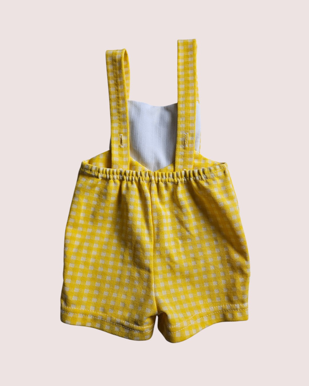 Vintage checkered shortalls approx 6-9m
