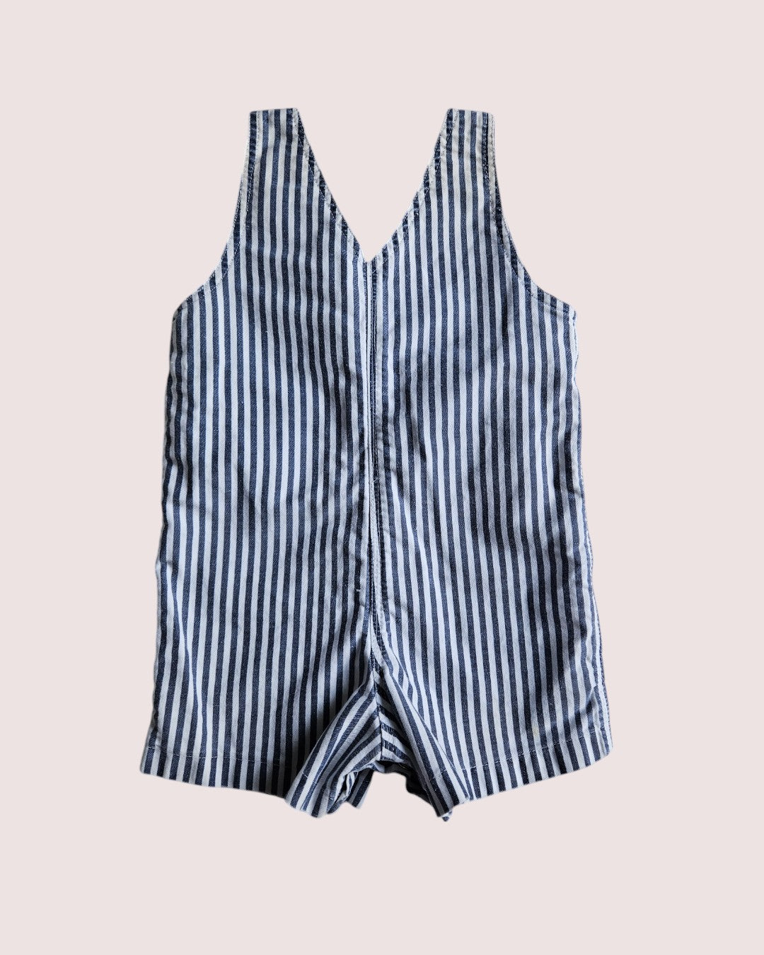 Vintage bonjour striped short romper with matching tee 12m